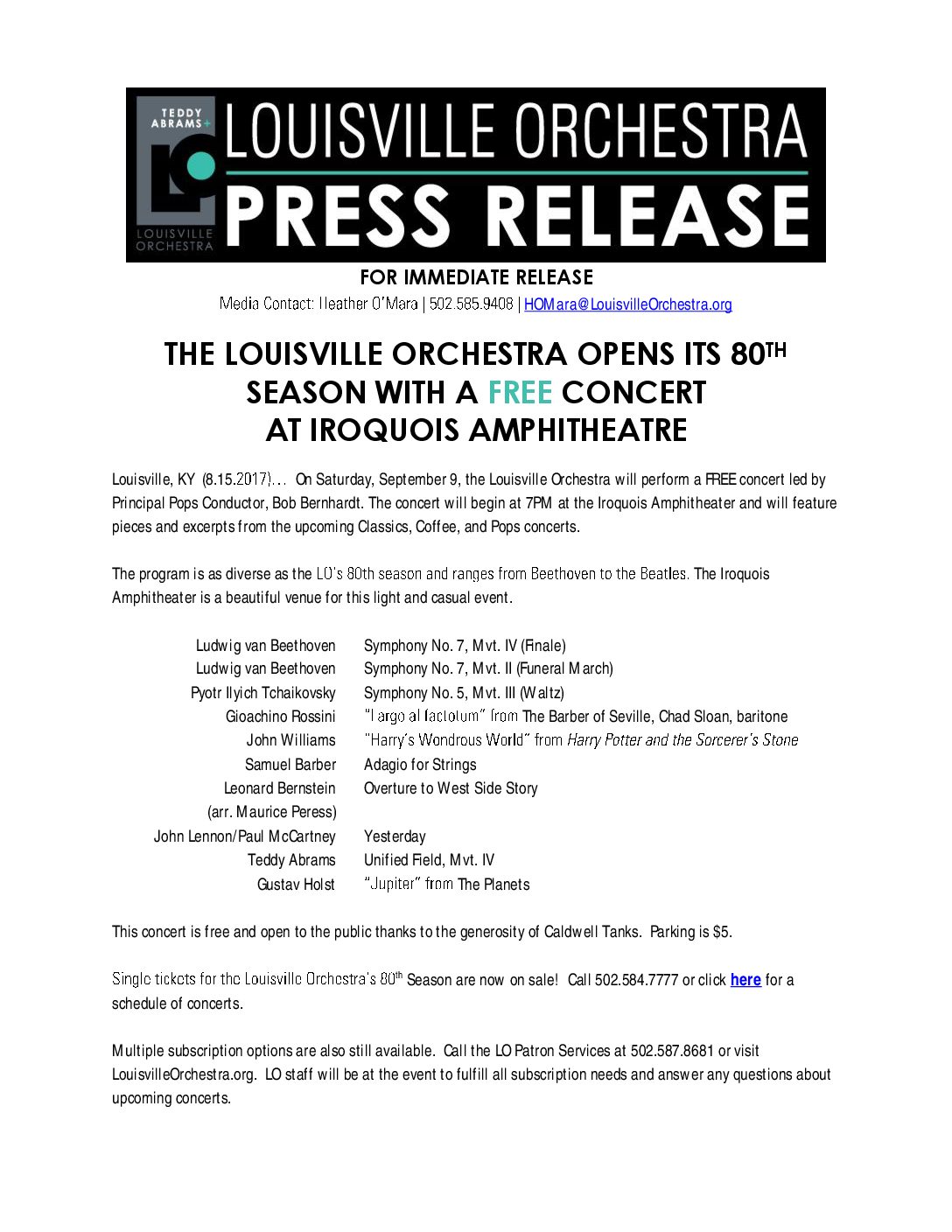 Free Preview Concert The Louisville Orchestra